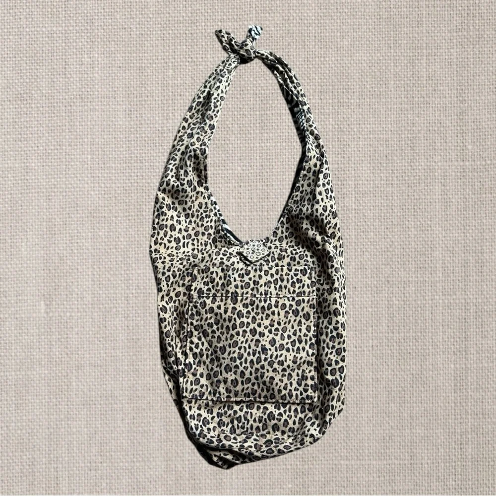 Hand-Crafted Reversible Hobo Bag with Button Closure